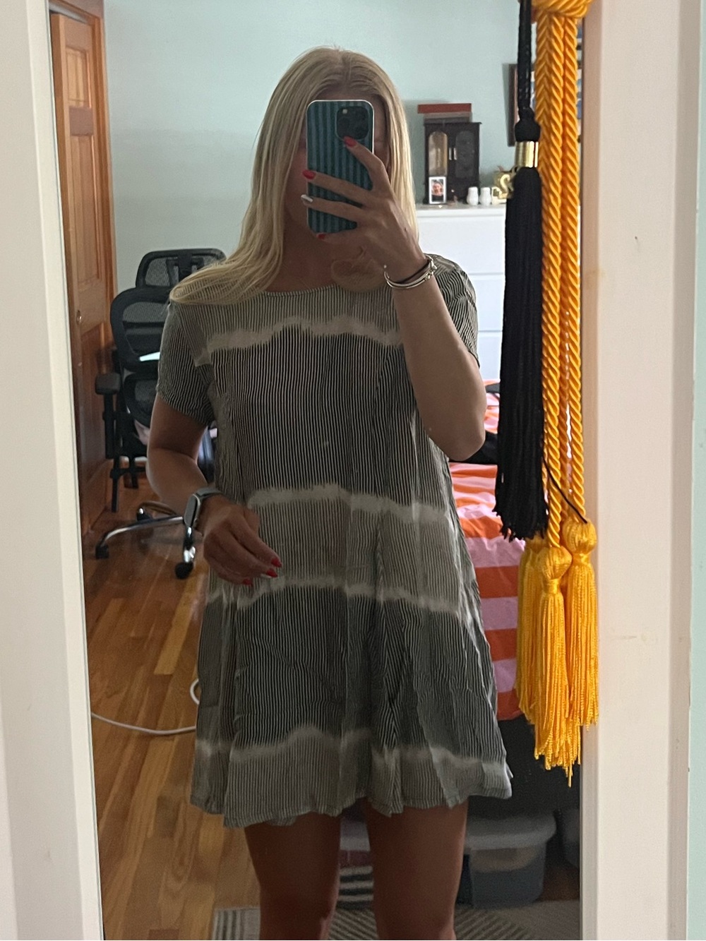 RVCA Gray Tie Dye Summer Dress Beach Cover Up